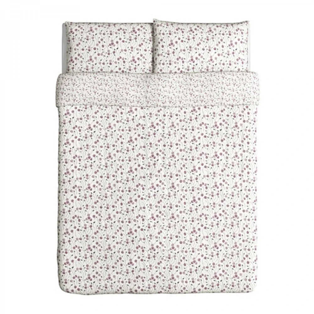 IKEA Majviva Duvet Cover Set Full Queen Lilac Rose Buds Cottagecore Retired